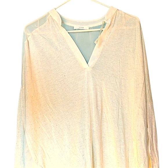 NWOT-Lush White V-Neck Blouse - Picture 2 of 5